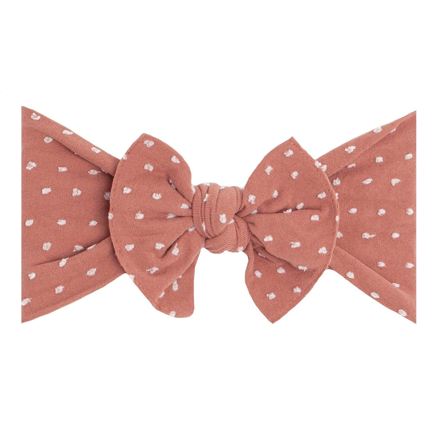 Baby Bling Bows - PATTERNED SHABBY KNOT: Putty / White dot