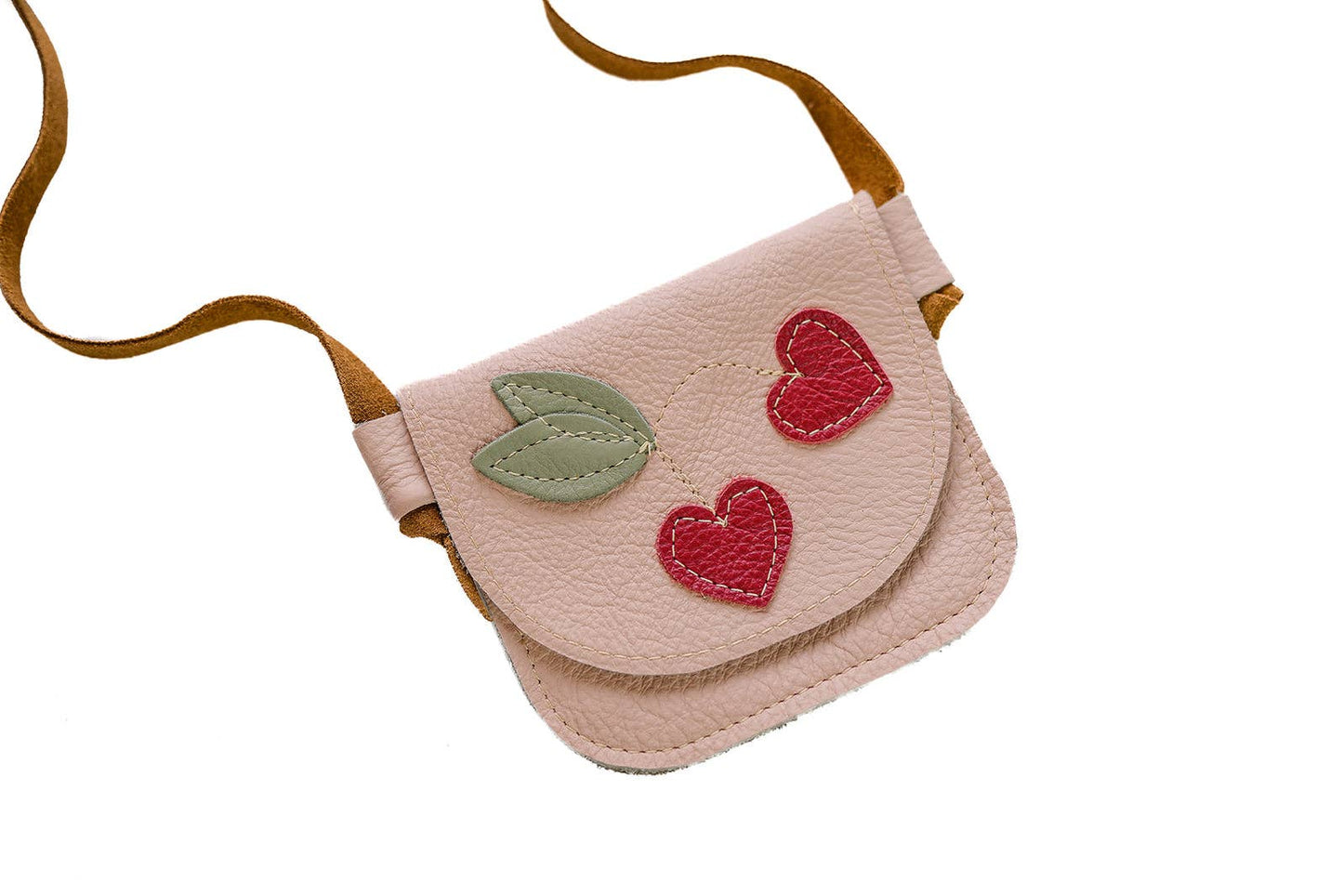 Handmade Cherry on Pink Leather Purse Toddler & Kids