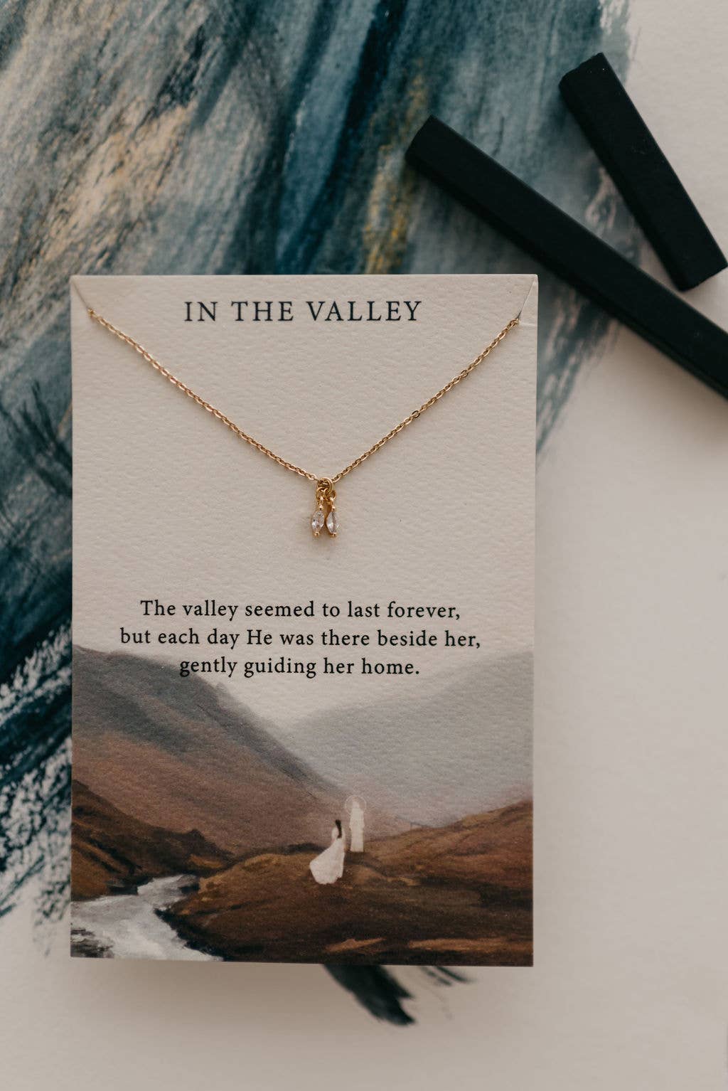 Dear Heart - In the Valley | Christian Necklace Gift | Psalm 23:4