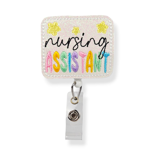 Lunar Rabbit Creations - Nursing Assistant Starry Badge Pal: Belt Clip / White