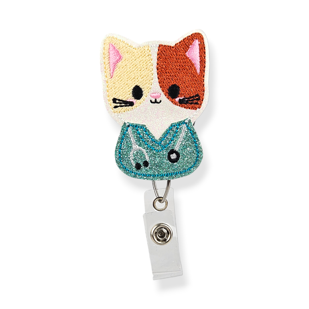 Lunar Rabbit Creations - Calico Nurse Badge Pal: Belt Clip / White