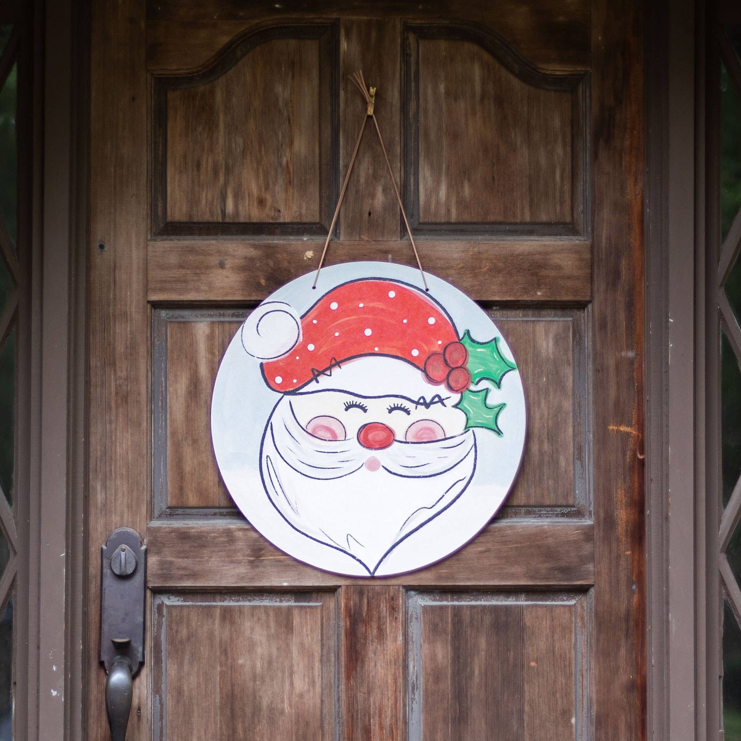 Clairmont & Co - Christmas Door Hanger, Whimsy Santa
