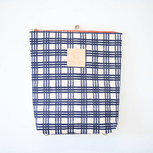 Erin Flett - Navy Plaid Backpack