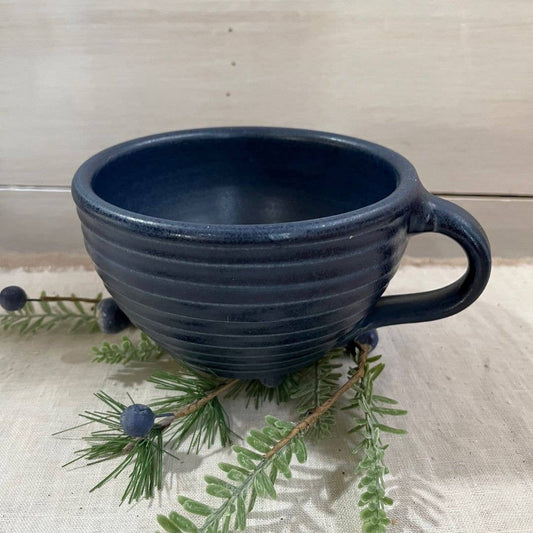 Rowe Pottery - Farmhouse Ridges Porringer-Denim