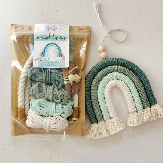 A Branch & Cord - DIY Macrame Rainbow Kit