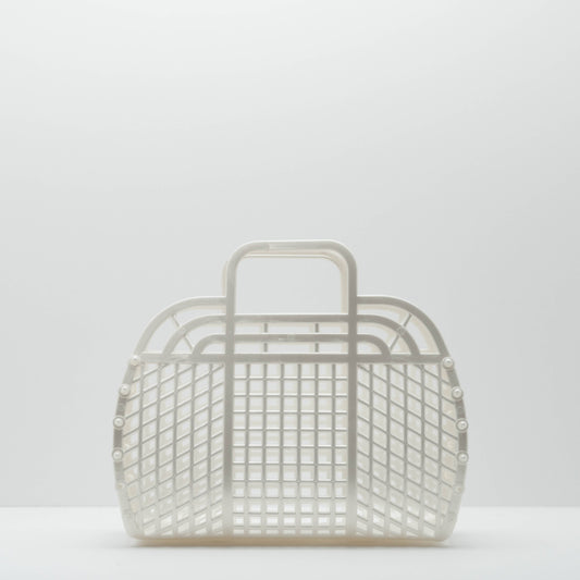 Medium Retro Jelly Baskets - 𝙈𝙖𝙙𝙚 𝙞𝙣 𝙐𝙎𝘼!: Pearl White