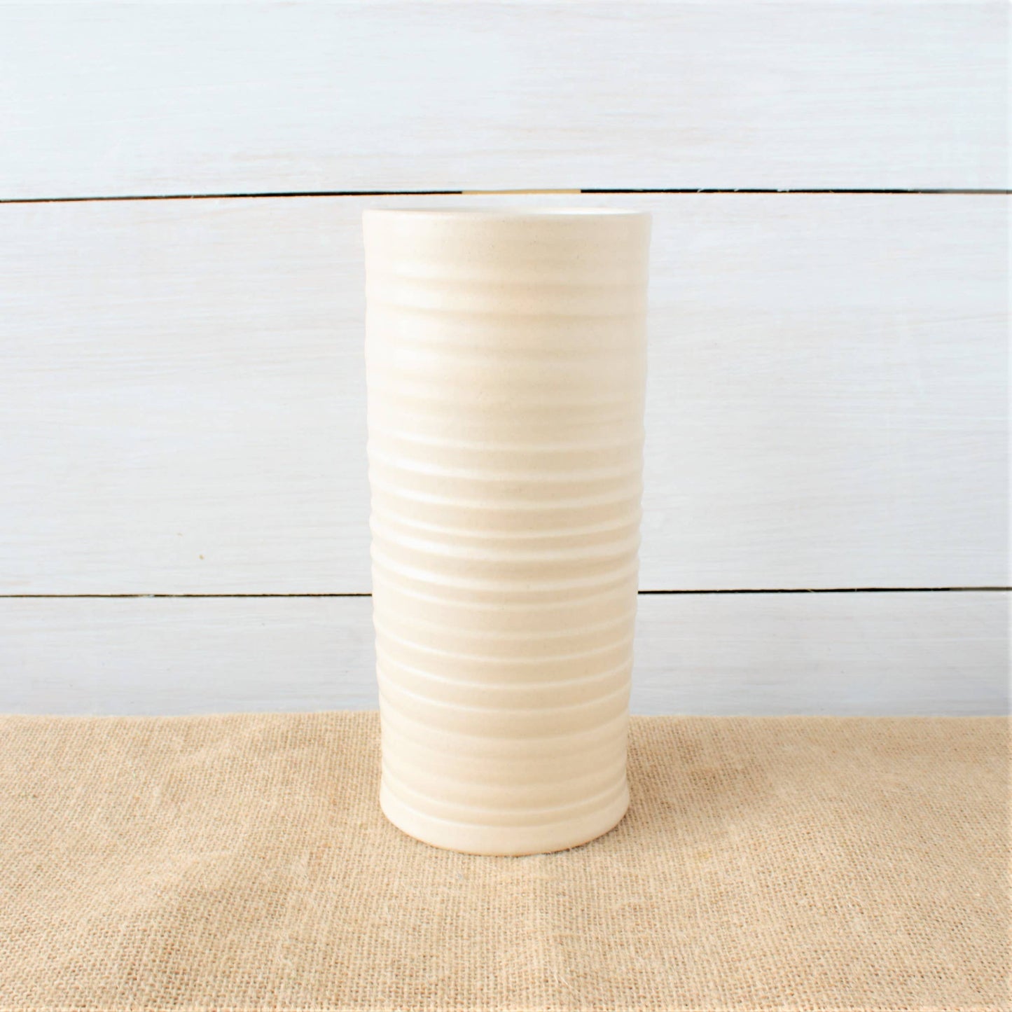 Rowe Pottery - Farmhouse Ridges Tall Vase - Drift White