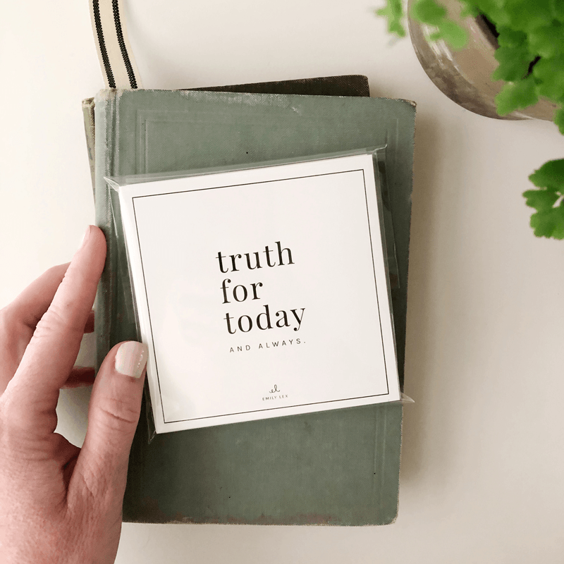emily lex studio - truth for today cards with wood card holder