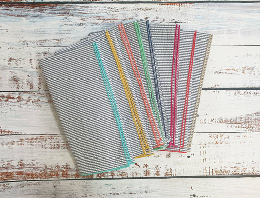 Made in Georgia- Grey Seersucker Cloth Napkins set of 8