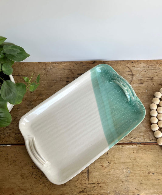 Coastal Clay Co. - Large Serving Platter Aqua