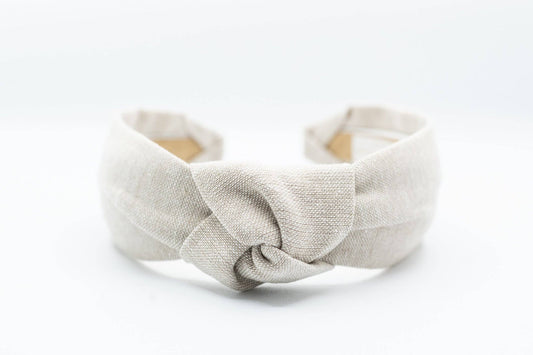 Maddie and Me Handmade - Linen Blend Flax Knotted Headband