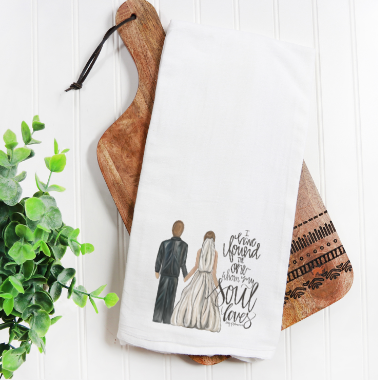 Mississippi Mae Monograms - Wedding Couple Kitchen Towel