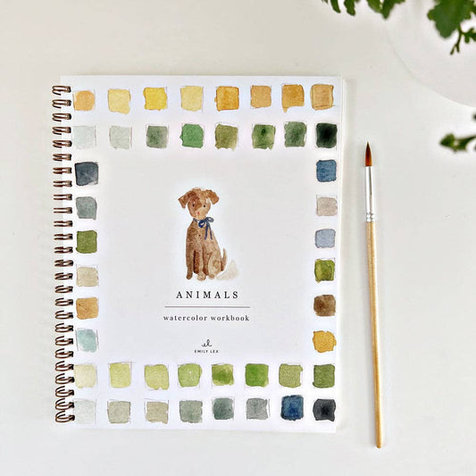 emily lex studio - animals watercolor workbook