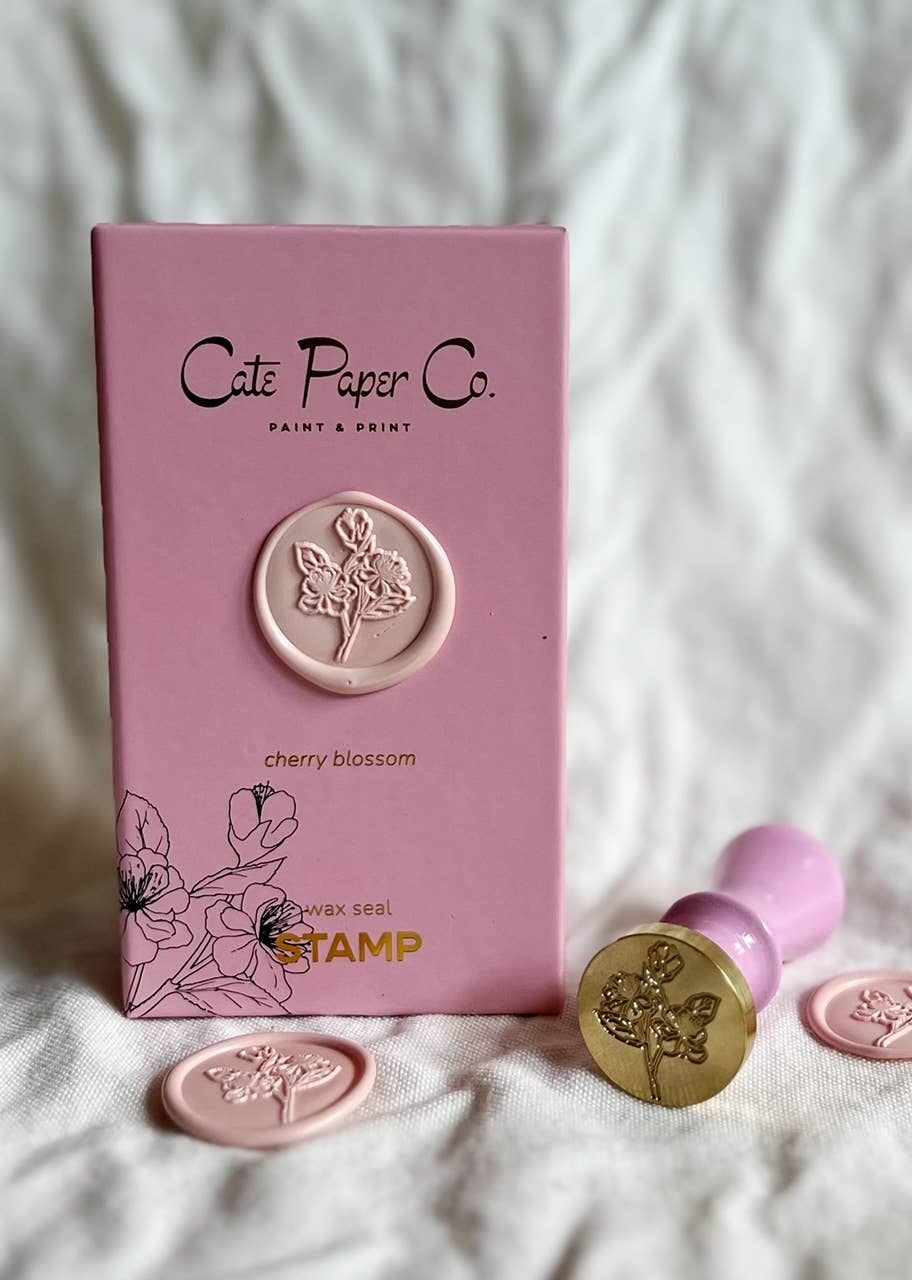 Cate Paper Co. - Wax seal stamp and wax stick set-Cherry Blossom