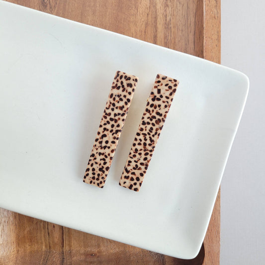 Eleanor Hair Clips - Brown Dot