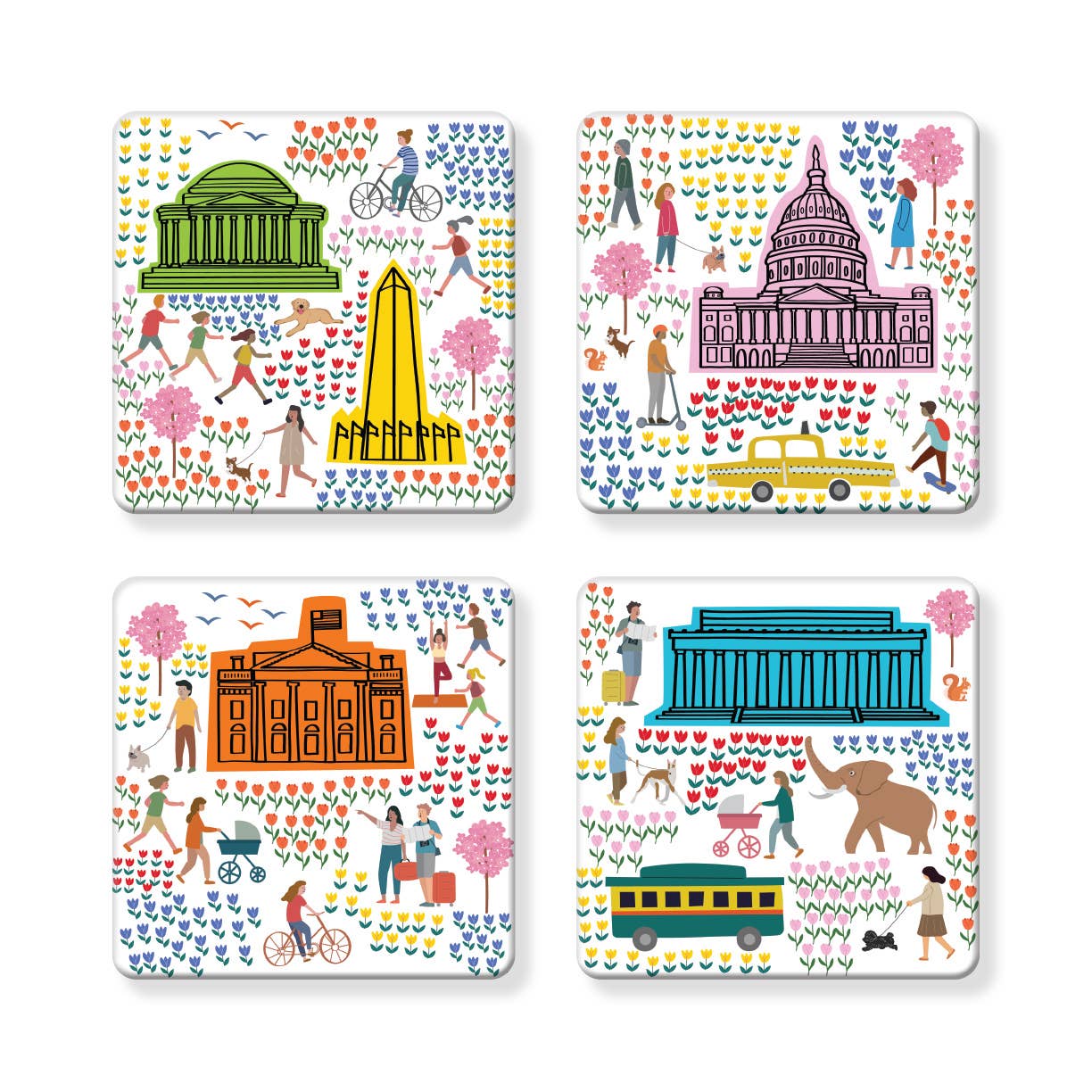 Spring in DC Coasters-Set of 4 MDF Coasters