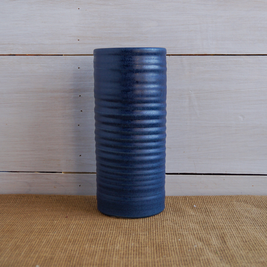 Rowe Pottery - Farmhouse Ridges Tall Vase - Denim