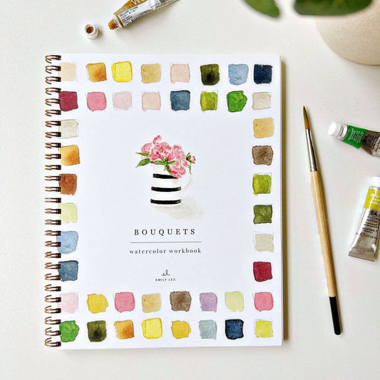 emily lex studio - bouquets watercolor workbook