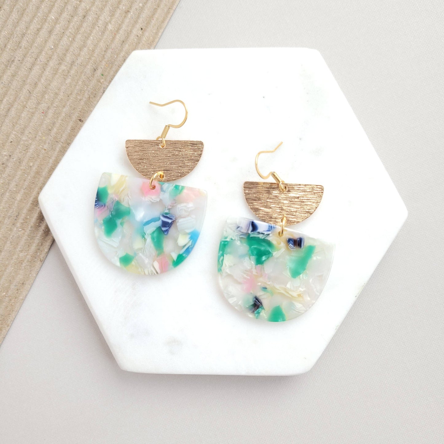 Harper Earrings - Spring Fling / Gold Statement Earring